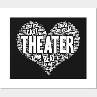 Theater Gifts Heart Drama Love Actress Actor design Posters and Art